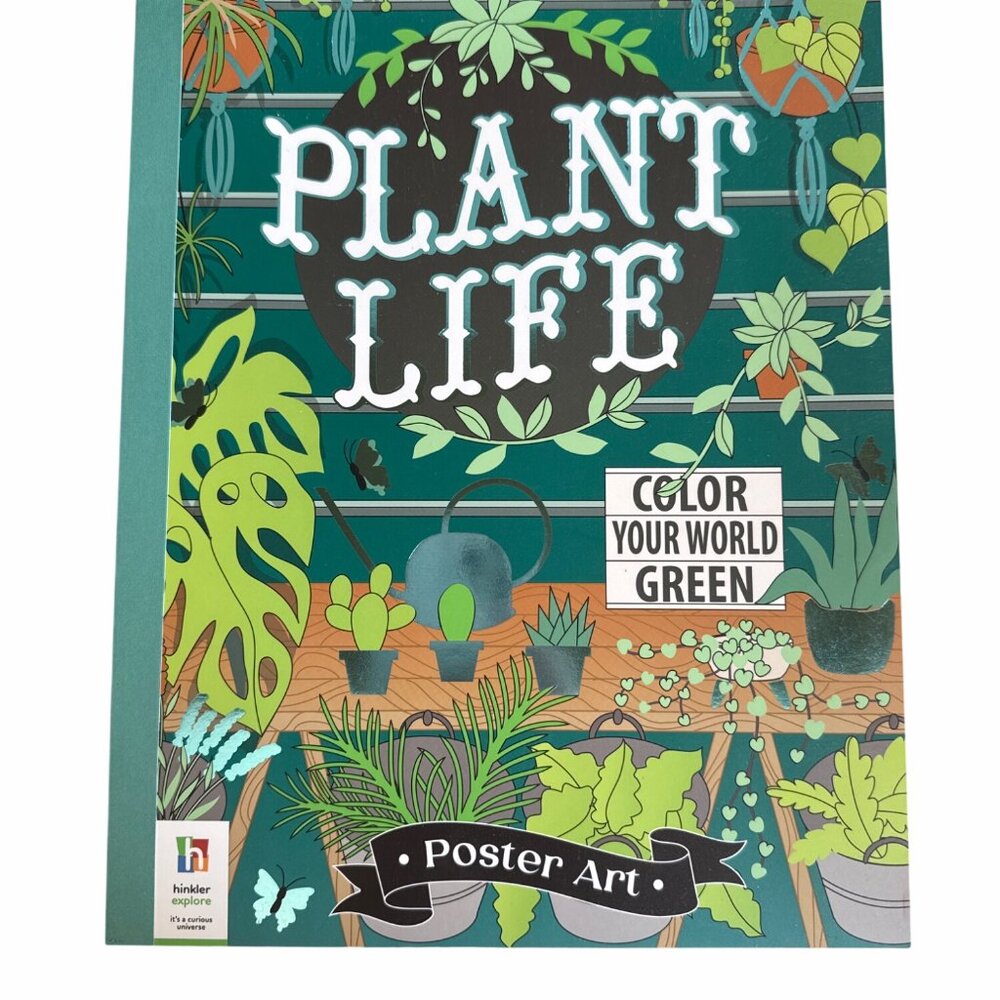 Plant Life Poster Art Coloring Book Tear-Away Nature Designs 20 Pages By Hinkler
